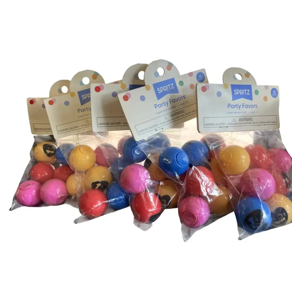Pack 5 bags Party Favors Fidget Spinner Balls Age 3+ 40pzs Spr!tz
